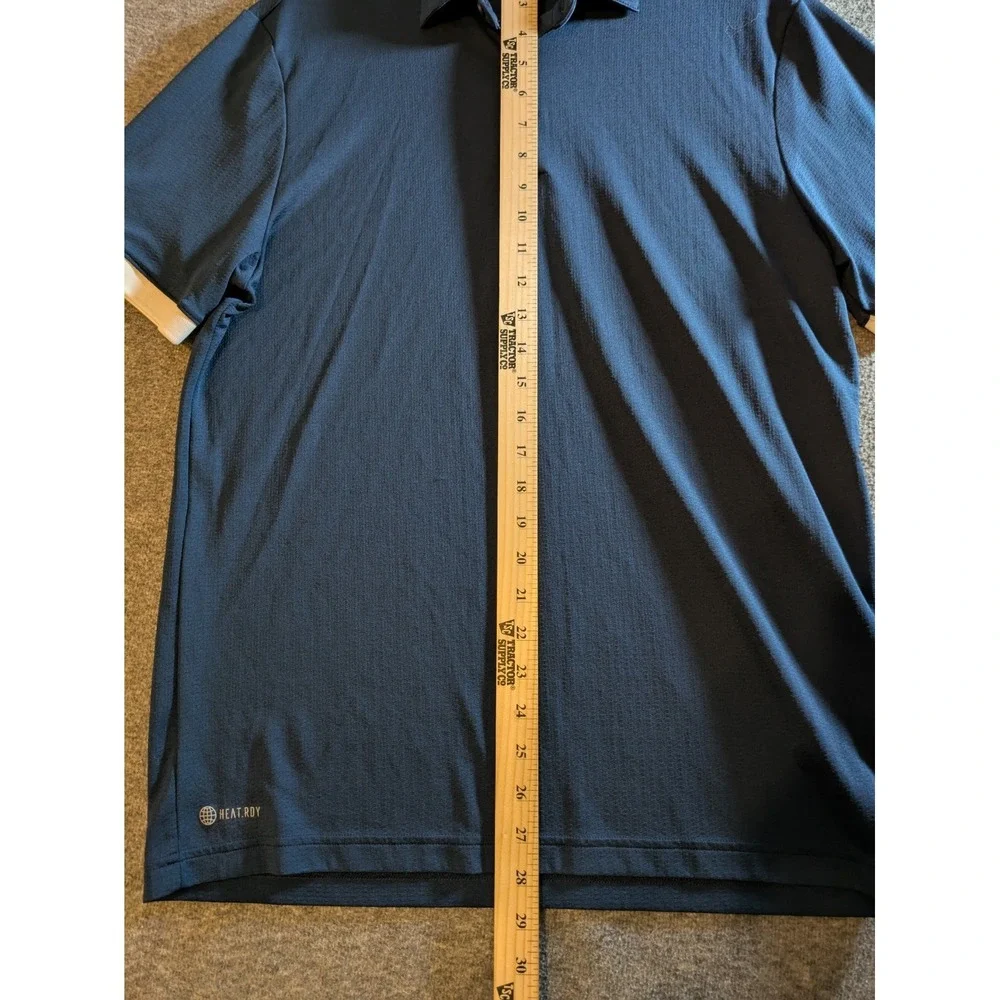 Adidas Shirt Mens Medium Windsor Blue Heat.RDY Tech Golf Polo Performance